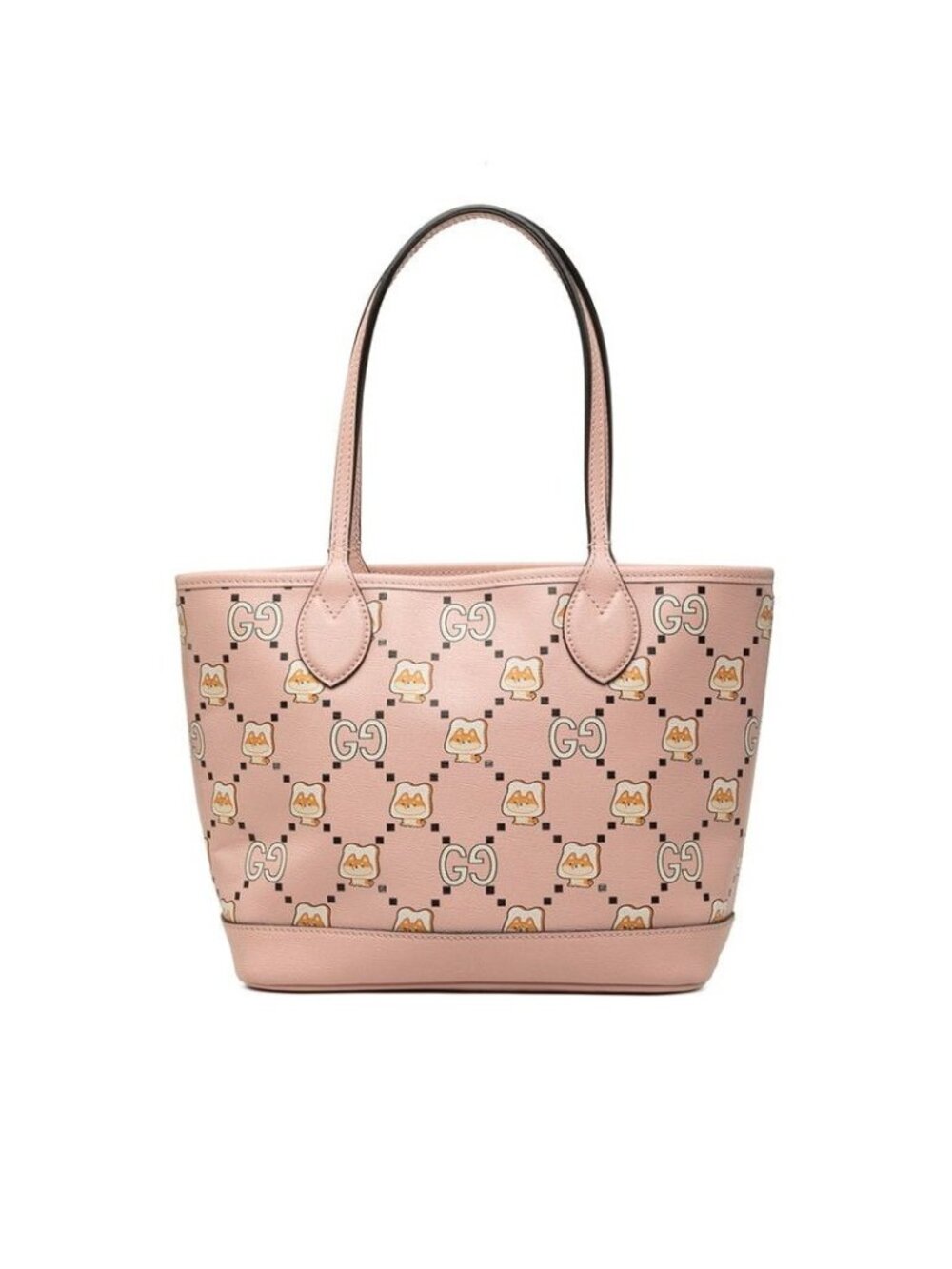 Gucci Pikarar Kawaii GG Animal Print Tote Bag Pink Leather